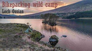 Bikepacking wild camp at Loch Ossian