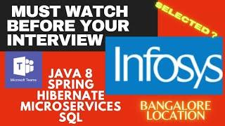 SELECTED? | INFOSYS | java spring boot microservices hibernate interview | real time java interview