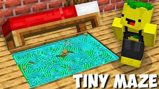 I found SECRET TINY DIAMOND MAZE UNDER BED in Minecraft ! NEW SECRET PASSAGE !