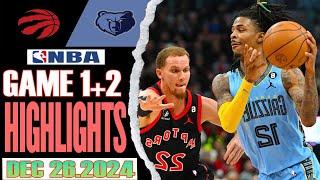 Memphis Grizzlies Vs Toronto Raptors Game 1st+2nd Highlights Dec 26,2024 NBA Season 2024-25