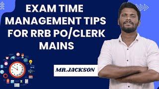 TIME MANAGEMENT TIPS FOR RRB PO/CLERK MAINS | EXAM POINT OF VIEW | JD