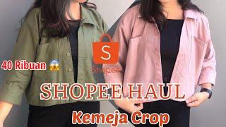 SHOPEE HAUL KEMEJA CROP LINEN TERMURAH DI SHOPEE | LENGAN PANJANG