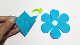 How To Make Paper Flower Very Easy | 6 Petal Paper Flower Making Idea | Flower Making Step By Step