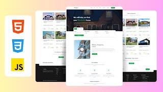 Responsive Real Estate Website Using HTML , CSS & JavaScript