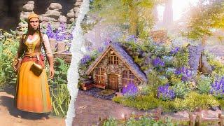 HOBBIT INSPIRED BURROW HOUSE WITH LUSH GARDEN FOR THE FARMER | ENSHROUDED | STARTER BASE BUILD