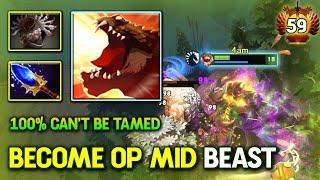 TRULY BECOME OP MID Primal Beast Blade Mail + Aghs Scepter Build 100% Trample Everything 7.37 DotA 2