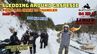 Snowmobiling Around Gaspesie, Quebec | Day 2 - Point A La Croix to Chandler | Lunch with old friend