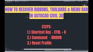 AutoCAD Tips&Tricks - How to Restore Missing Ribbon, Menu Bar and Toolbars