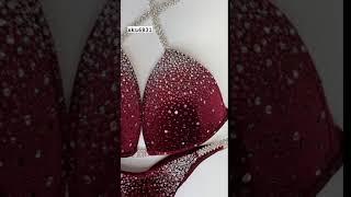 Burgundy Gradient Bikini Suit