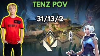 TenZ POV VALORANT RADIANT JETT GAMEPLAY (31/13/2) - Abyss