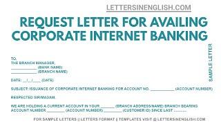 Request Letter for Availing Corporate Internet Banking - Letter for Internet Banking Request