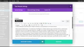 The Divi Builder Text Module