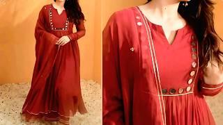 Gota patti work/frock design cutting and stitching/mirror work frock/neck design/trending outfit