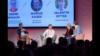 Markus Kaiser, Sabine Monauni und Valentin Ritter am Wirtschaftswunder Vaduz, 8. 11. 2023