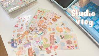 studio vlog 05: prepping for shop update | stickers, product shots, packing orders