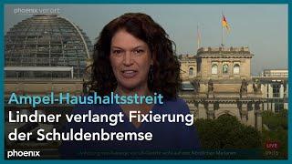 phoenix nachgefragt mit Ulrike Winkelmann zum Ampel-Haushaltsstreit am 25.06.24