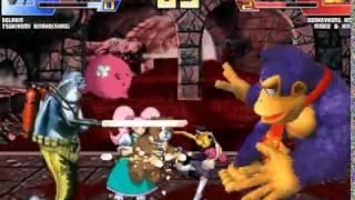 Mugen Random Battles: Dolphin Soldier & Tsukiyomi Kinako Vs Marie & King & Donkey Kong