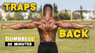 20 MINUTE DUMBBELL BACK & TRAPS WORKOUT | BURN FAT & BUILD MUSCLE