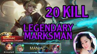 20 kills + MANIAC layla The Real Monster Marksman!! build road to top 1 global~2021 MLBB