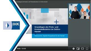 Webinar e-commerce // Grundlagen der Preis- und Kostenkalkulation im Online-Handel