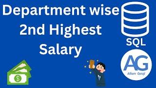 2nd highest salary in each department | 2nd highest salary in each department sql