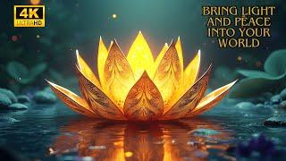 Golden Lotus TV Frame  with Relaxing Music  | 4K Ultra HD Beauty & Tranquility | 3D Art