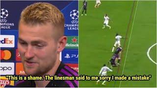Matthijs de Ligt's reaction to his goal vs Real Madrid was disallowed by the referee 