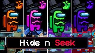 AMONG US HIDE N SEEK - SEEKER GAMEPLAY (The Skeld + MIRA HQ + Polus + Airship) (All maps)