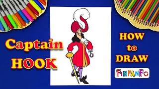 How to draw Captain Hook I Peter Pan I Pirate drawing I Disney Characters