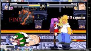 Mugen Konata and Kagami vs homer and peter (speed fight)