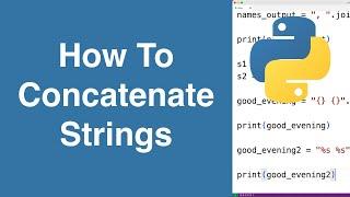 String Concatenation | Python Tutorial