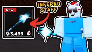 SHOWCASING THE INFERNO STAFF IN ROBLOX FLAG WARS!