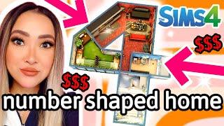 building a 4-shaped house for the 4 elements with a $44,444 budget! Sims 4: Number Build Challenge