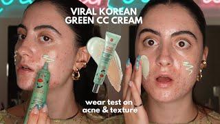 TESTING VIRAL ERBORIAN CC RED CORRECT ON ACNE & TEXTURED SKIN + 8 Hour Wear Test