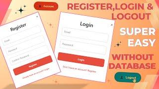 Login, Register, and Logout System Without Database | Beginner-Friendly Web Development Tutorial