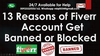 Reason of Fiverr Account Get Banned or Blocked | Fiverr Warning