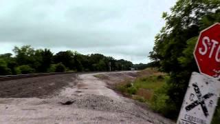 Amtrak's Heartland Flyer in rain at North Arbuckle, Okla. 6 16 15