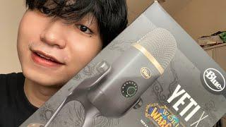 ASMR UNBOXING MY NEW BLUE YETI X MIC ( i am so so happy )