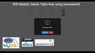 PHP MySQLi Delete Table Row using Sweetalert2