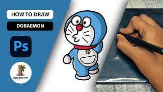 How to Draw Doraemon cartoon | Easy Drawing | Photoshop Tutorial | Drawing Tablet | Relaxing Art