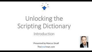 Excel Scripting Dictionary Introduction