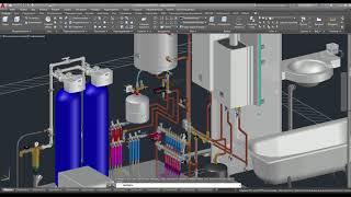 Создание 3D проекта системы отопления, канализации и водопровода частного дома.