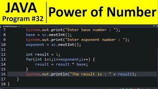 Java Program #32 - Calculate the Power of a Number in Java