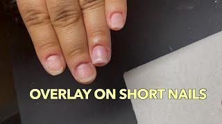 ACRYLIC OVERLAY ON NATURAL NAILS!| SHORT NATURAL NAILS