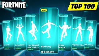 TOP 100 ICON SERIES DANCES & EMOTES IN FORTNITE