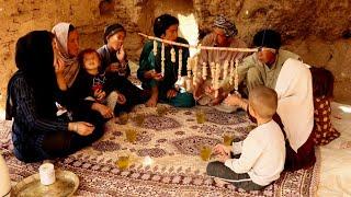 Cave Survival in Autumn; Making Pastry with Happy Children, Big Family, Village Life Afghanistan