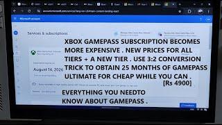Xbox Gamepass Price Hike & a New Tier | Using 3:2 Conversion to get 25 Months of Ultimate for Cheap