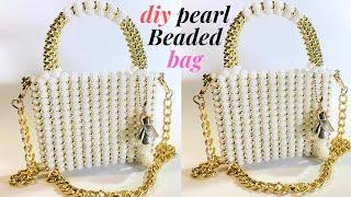 HOW TO MAKE A PEARL BEADED BAG(TUTORIAL FOR BEGINNERS)HOW TO MAKE A RHINESTONE PEARL BEADED BAGPURSE