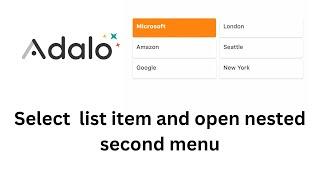 Select and highlight category to open second nested list items in Adalo