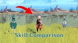 Genshin Impact - Skills comparison Crowd control, Sucrose vs Kazuha vs Venti Comparison